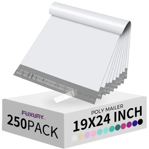 Poly Mailers 19x24Inch 250Pcs,Waterproof Shipping Bags for Clothing | Strong Adhesive Shipping Envelopes for Small Business,Self Seal Heavy Duty Poly Mailer Bags,Flexible Mailing Bags White Poly Mailers 19x24Inch 250Pcs,Waterproof Shipping Bags for Clothing | Strong Adhesive Shipping Envelopes for Small Business,Self Seal Heavy Duty Poly Mailer Bags,Flexible Mailing Bags White