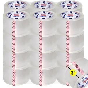 3" Heavy Duty Packing Tape 24 Rolls, Total 1560Y, Clear, 2.7 mil, 3 inch x 65 Yards, Ultra Strong, Refill for Packaging and Shipping(3" Width, not 2" Width) 3" Heavy Duty Packing Tape 24 Rolls, Total 1560Y, Clear, 2.7 mil, 3 inch x 65 Yards, Ultra Strong, Refill for Packaging and Shipping(3" Width, not 2" Width)