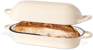 Enamelled Cast Iron Bread Loaf Pot Dutch Oven For Sourdough Bread Baking Oven Safe Non Stick Bread Pot Rectangular, Cream, 34cm x 16cm Enamelled Cast Iron Bread Loaf Pot Dutch Oven For Sourdough Bread Baking Oven Safe Non Stick Bread Pot Rectangular, Cream, 34cm x 16cm