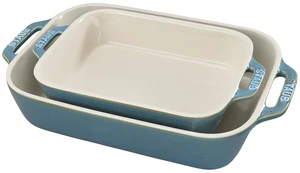 2-Pc Ceramic Baking Dish Set, Oven Safe Up To 570°F, Turquoise | Oven-to-Table for Casseroles, Lasagnas, & Roasting. Dishwasher Safe. Includes Baking Dish: 7.5 x 6" & 10.5 x 7.5" 2-Pc Ceramic Baking Dish Set, Oven Safe Up To 570°F, Turquoise | Oven-to-Table for Casseroles, Lasagnas, & Roasting. Dishwasher Safe. Includes Baking Dish: 7.5 x 6" & 10.5 x 7.5"