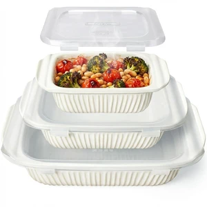 Casserole Dishes For Oven, Ceramic Baking Dish, Large Lasagna Pan With Handles, Baking Pan Casserole Dish, Rectangular Bakeware Deep, Set Of 3 (5.1Qt/2.3Qt/1.1Qt) (White, With Lids) Casserole Dishes For Oven, Ceramic Baking Dish, Large Lasagna Pan With Handles, Baking Pan Casserole Dish, Rectangular Bakeware Deep, Set Of 3 (5.1Qt/2.3Qt/1.1Qt) (White, With Lids)