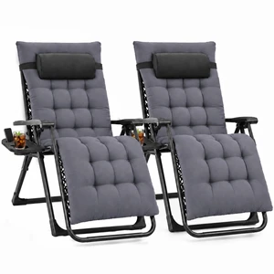 Zero Gravity Chairs Set of 2 with Cup Holder Trays | Portable Patio Chairs, Lounge Chair for Outdoor, Indoor, Beach, Pool, Camping, Balcony, Porch, Dark Gray Zero Gravity Chairs Set of 2 with Cup Holder Trays | Portable Patio Chairs, Lounge Chair for Outdoor, Indoor, Beach, Pool, Camping, Balcony, Porch, Dark Gray