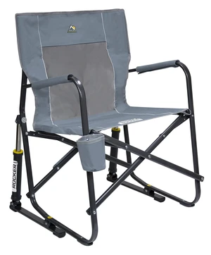 Freestyle Rocker Camping Chair | Portable Folding Rocking Chair with Solid, Durable Armrests, Drink Holder & Comfortable Backrest Grey Freestyle Rocker Camping Chair | Portable Folding Rocking Chair with Solid, Durable Armrests, Drink Holder & Comfortable Backrest Grey