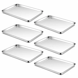 18x13 Inches Stainless Steel Half Baking Sheet Set of 6, Non Toxic | 1/2 Large Cookie Sheets for Baking, Metal Oven Pans, Big Bacon Trays, Nonstick, Rust Free, Dishwasher Safe, Heavy Duty 18x13 Inches Stainless Steel Half Baking Sheet Set of 6, Non Toxic | 1/2 Large Cookie Sheets for Baking, Metal Oven Pans, Big Bacon Trays, Nonstick, Rust Free, Dishwasher Safe, Heavy Duty