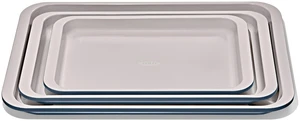 Good Grips Non-Stick Pro Ceramic Coated Metal Bakeware 3-Piece Sheet | Storm Blue, Professional Bakeware, Multi-Pan Set, Kitchen Essentials, Cookies, Roasting, Vegetables, Meat Good Grips Non-Stick Pro Ceramic Coated Metal Bakeware 3-Piece Sheet | Storm Blue, Professional Bakeware, Multi-Pan Set, Kitchen Essentials, Cookies, Roasting, Vegetables, Meat