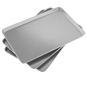 16× 24 Inch Cookie Sheet Pans Set of 3-Baking Tray Jelly Roll Pan Set Commercial Grade Aluminum Coated Statinless Steel Bun Pan for Oven,Freezer,Bakery Hotel Restaurant 16× 24 Inch Cookie Sheet Pans Set of 3-Baking Tray Jelly Roll Pan Set Commercial Grade Aluminum Coated Statinless Steel Bun Pan for Oven,Freezer,Bakery Hotel Restaurant