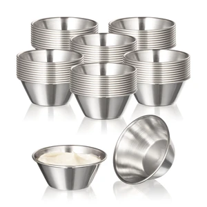 [120 Pack 1.5 oz Stainless Steel Dipping Sauce Cups, Reusable Metal Ramekins, Commercial Grade Condiment Bowls, Individual Portion Cups, Small Round Au Jus Cup for Home, Restaurant [120 Pack 1.5 oz Stainless Steel Dipping Sauce Cups, Reusable Metal Ramekins, Commercial Grade Condiment Bowls, Individual Portion Cups, Small Round Au Jus Cup for Home, Restaurant