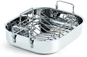 Classic 14 x 12 Inch Stainless Steel Roaster Pan with V-Shaped Rack, Turkey Roasting Pan with Rack, Large Capacity, Oven and Dishwasher Safe Classic 14 x 12 Inch Stainless Steel Roaster Pan with V-Shaped Rack, Turkey Roasting Pan with Rack, Large Capacity, Oven and Dishwasher Safe