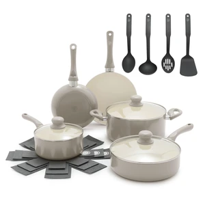 16 Piece Nonstick Pots & Pans (2026 Upgrade) Induction Set | PFAS-Free Ceramic Nonstick Cookware Set, All Stovetop Compatible, Dishwasher Safe, Stockpot, Frying Pans, Beige Taupe 16 Piece Nonstick Pots & Pans (2026 Upgrade) Induction Set | PFAS-Free Ceramic Nonstick Cookware Set, All Stovetop Compatible, Dishwasher Safe, Stockpot, Frying Pans, Beige Taupe