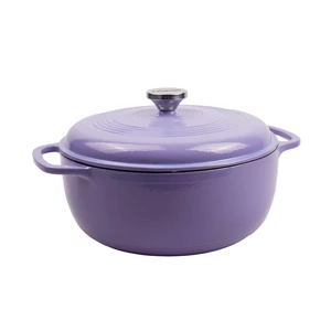 Essential Enamel Cast Iron Dutch Oven, 6 Quart, Lilac | Ideal for Bread Baking, Braising, Marinating & Slow Cooking, Features Moisture-Sealing Lid & Dual Handles Essential Enamel Cast Iron Dutch Oven, 6 Quart, Lilac | Ideal for Bread Baking, Braising, Marinating & Slow Cooking, Features Moisture-Sealing Lid & Dual Handles
