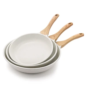 Ceramic Nonstick Frying Pan Skillets, White (9.5+11+12.5 Inch) | Nontoxic ceramic coating, PTFE & PFAS free. Compatible with all stoves including induction. Easy to clean. Ceramic Nonstick Frying Pan Skillets, White (9.5+11+12.5 Inch) | Nontoxic ceramic coating, PTFE & PFAS free. Compatible with all stoves including induction. Easy to clean.