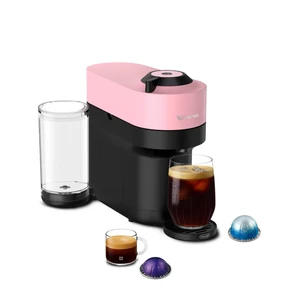 Vertuo Pop+ Coffee & Espresso Maker by De'Longhi, Pink | Candy pink coffee machine with compact design, 25 fl. oz. side tank, 30 second heat-up and one touch brewing. Vertuo Pop+ Coffee & Espresso Maker by De'Longhi, Pink | Candy pink coffee machine with compact design, 25 fl. oz. side tank, 30 second heat-up and one touch brewing.