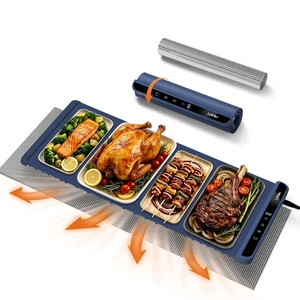 Warming Mat for Food, 36x15 Inch, Dark Blue, Fast Heat, Child Lock | Includes heat-resistant pad. Perfect for chafing dishes, buffet & parties. Easy to clean & store. 6 settings, timer & lock. Warming Mat for Food, 36x15 Inch, Dark Blue, Fast Heat, Child Lock | Includes heat-resistant pad. Perfect for chafing dishes, buffet & parties. Easy to clean & store. 6 settings, timer & lock.