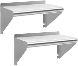 14 x 24 Inch Stainless Steel Wall Shelves, 2 Pack, NSF Certified | with Backsplash, Commercial Shelving for Restaurant, Kitchen and Garage; 280 lb Capacity Per Shelf, Reinforced Support 14 x 24 Inch Stainless Steel Wall Shelves, 2 Pack, NSF Certified | with Backsplash, Commercial Shelving for Restaurant, Kitchen and Garage; 280 lb Capacity Per Shelf, Reinforced Support