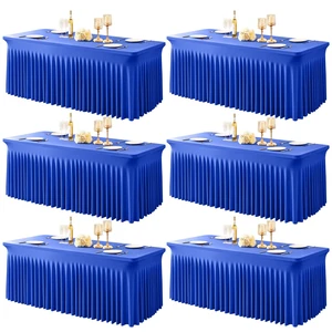 6 Packs Royal Blue Spandex Tablecloths for 6 Foot Rectangle Tables | Wrinkle Free 6ft Fitted Table Cover Stretch Table Cloth Desk Skirt for Weddings Baby Shower Birthday Party Banquet 6 Packs Royal Blue Spandex Tablecloths for 6 Foot Rectangle Tables | Wrinkle Free 6ft Fitted Table Cover Stretch Table Cloth Desk Skirt for Weddings Baby Shower Birthday Party Banquet