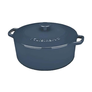 Chef's Classic Enameled Cast Iron Dutch Oven with Lid, Porcelain Enameled Interior, Oven Safe, Induction Compatible, 7-Quart, Round, Provencial Blue Chef's Classic Enameled Cast Iron Dutch Oven with Lid, Porcelain Enameled Interior, Oven Safe, Induction Compatible, 7-Quart, Round, Provencial Blue
