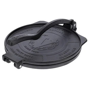 Cast Iron Tortilla Press. Tortilla Maker, Flour Tortilla press, Rotis Press, Dough Press, Pataconera Seasoned with Flaxeed Oil, Black, 10-Inch Cast Iron Tortilla Press. Tortilla Maker, Flour Tortilla press, Rotis Press, Dough Press, Pataconera Seasoned with Flaxeed Oil, Black, 10-Inch