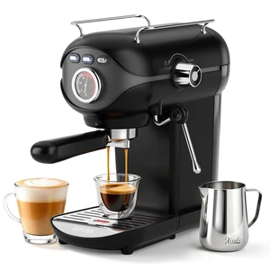 Espresso Machine, Compact Espresso Maker with Milk Frother,Black | 20-Bar Pump, PID Control, Low Vibration Coffee Maker, for Small Kitchen, Home, Brews Latte, Cappuccino Espresso Machine, Compact Espresso Maker with Milk Frother,Black | 20-Bar Pump, PID Control, Low Vibration Coffee Maker, for Small Kitchen, Home, Brews Latte, Cappuccino