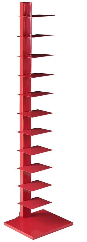 Stewartby Spine Tower Bookcase - Modern - Metal - 12 Shelves - Red - Adjustable - Space-Saving - Ideal for Home Office, Living Room, Dining Room, Bedroom (HZ9492) Stewartby Spine Tower Bookcase - Modern - Metal - 12 Shelves - Red - Adjustable - Space-Saving - Ideal for Home Office, Living Room, Dining Room, Bedroom (HZ9492)