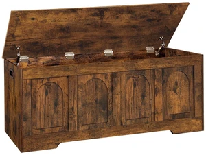 Storage Chest, Wooden Toy Box, Rustic Brown 47.2" L | Entryway Shoe Bench, 2 Soft-close Hinges, Finger-safe Flip-Top Lid, Easy Assembly, Farmhouse Large Trunk, Living Room/Bedroom Storage Chest, Wooden Toy Box, Rustic Brown 47.2" L | Entryway Shoe Bench, 2 Soft-close Hinges, Finger-safe Flip-Top Lid, Easy Assembly, Farmhouse Large Trunk, Living Room/Bedroom