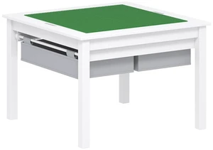 2 in 1 Kids Construction Play Table with Drawers Compatible with Lego | Wooden Kids Building & Activity Table with Pull-Out Fabric Drawer, Reversible Tabletop, Water-based Paint, Smooth Edges 2 in 1 Kids Construction Play Table with Drawers Compatible with Lego | Wooden Kids Building & Activity Table with Pull-Out Fabric Drawer, Reversible Tabletop, Water-based Paint, Smooth Edges