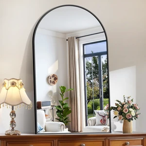 Arched Wall Mirror, 30"x50" Black Arched Mirror for Bathroom | Tempered Glass, Metal Frame, Large Size for Living Room,Entryway,Over Sink, Arch Mirror for Decor, Shatterproof&Crystal-Clear Arched Wall Mirror, 30"x50" Black Arched Mirror for Bathroom | Tempered Glass, Metal Frame, Large Size for Living Room,Entryway,Over Sink, Arch Mirror for Decor, Shatterproof&Crystal-Clear