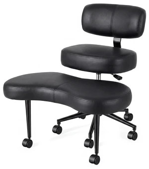 ADHD Meditation Chair, Cross Legged Home Office Desk Chair | PU Leather Ergonomic Adjustable Height Backrest, 360° Swivel Footstool, Yoga Stool, Black ADHD Meditation Chair, Cross Legged Home Office Desk Chair | PU Leather Ergonomic Adjustable Height Backrest, 360° Swivel Footstool, Yoga Stool, Black