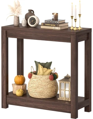 Small Farmhouse Wood Entryway Table Narrow Console Table with Storage Behind Couch Sofa Table with Shelves Entry Way Tables with Open Storage, Easy Assembly, 32" Black Walnut Small Farmhouse Wood Entryway Table Narrow Console Table with Storage Behind Couch Sofa Table with Shelves Entry Way Tables with Open Storage, Easy Assembly, 32" Black Walnut