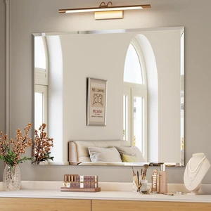 Frameless Bathroom Mirror, 30"x36" Beveled Bathroom Mirror for Vanity, Wall Mount Mirrors with 4mm Tempered Glass for Bedroom Entryway Living Room Hangs Horizontally or Vertically Frameless Bathroom Mirror, 30"x36" Beveled Bathroom Mirror for Vanity, Wall Mount Mirrors with 4mm Tempered Glass for Bedroom Entryway Living Room Hangs Horizontally or Vertically