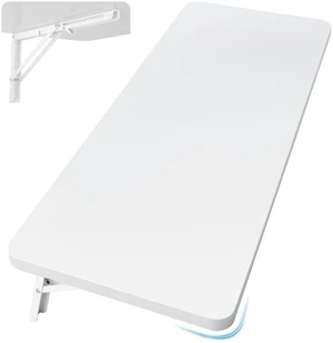 Wall Mounted Folding Table 39.4L x 19.7W, White | Laundry Folding Table with Heavy Duty Metal Collapsible Shelf Brackets, Wall Mounted Desk Fold Down for Small Spaces Wall Mounted Folding Table 39.4L x 19.7W, White | Laundry Folding Table with Heavy Duty Metal Collapsible Shelf Brackets, Wall Mounted Desk Fold Down for Small Spaces