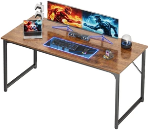 55 X 24 Inch Computer Desk with Deeper Desktop | Gaming Office Writing Work Desk for Home Office, Study, Bedroom, Work from Home, Metal Frame, Rustic Brown 55 X 24 Inch Computer Desk with Deeper Desktop | Gaming Office Writing Work Desk for Home Office, Study, Bedroom, Work from Home, Metal Frame, Rustic Brown