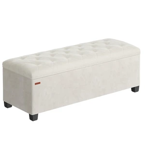 Storage Ottoman Bench, Foot Rest with Legs, Load up to 661.4 lb | End of Bed Bench, Storage Chest, 43.3 x 15.8 x 15.8 Inches, Cream White and Ink Black, MELISA Collection ULSF089W01 Storage Ottoman Bench, Foot Rest with Legs, Load up to 661.4 lb | End of Bed Bench, Storage Chest, 43.3 x 15.8 x 15.8 Inches, Cream White and Ink Black, MELISA Collection ULSF089W01