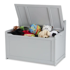 Wooden Toy Chest Gray Furniture Organizer | 1 Gray Colored Wooden Toy Chest, Safety-Hinged Lid, 8 Cubic Ft Toy Storage Space, Playroom Essentials for Kids, Ages 3+ Wooden Toy Chest Gray Furniture Organizer | 1 Gray Colored Wooden Toy Chest, Safety-Hinged Lid, 8 Cubic Ft Toy Storage Space, Playroom Essentials for Kids, Ages 3+