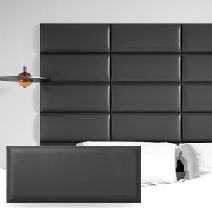 12-Pack Peel and Stick Upholstered Headboard, 9.84 x 23.62 in, Black | Self Adhesive, Upholstered Padded Panels, Fits Various Bed Size, Sound Absorbing, Ideal for Bedroom 12-Pack Peel and Stick Upholstered Headboard, 9.84 x 23.62 in, Black | Self Adhesive, Upholstered Padded Panels, Fits Various Bed Size, Sound Absorbing, Ideal for Bedroom