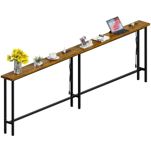102" Sofa Table with Built-in Power Strip (4 AC Outlets & 4 USB Ports) 4.9ft Power Cord, Metal Frame, Easy Assembly, Long Couch Table Behind Sofa, Living Room and Home Office | Rustic Brown 102" Sofa Table with Built-in Power Strip (4 AC Outlets & 4 USB Ports) 4.9ft Power Cord, Metal Frame, Easy Assembly, Long Couch Table Behind Sofa, Living Room and Home Office | Rustic Brown
