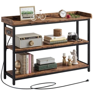 Console Table with Power Outlet, One Piece Top, Sofa Table 43" | Entryway Table with Storage, Narrow Hallway Table for Entryway, Living Room, Foyer, Height Adjustable, Easy Assembly Console Table with Power Outlet, One Piece Top, Sofa Table 43" | Entryway Table with Storage, Narrow Hallway Table for Entryway, Living Room, Foyer, Height Adjustable, Easy Assembly