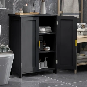 Black Bathroom Storage Cabinet,Bathroom Cabinets Freestanding | With 2 Doors,Towel Cabinet For Bathrooms,Restroom Cabinets,Small Storage Cabinet For Office,Restaurant,Living Room Black Bathroom Storage Cabinet,Bathroom Cabinets Freestanding | With 2 Doors,Towel Cabinet For Bathrooms,Restroom Cabinets,Small Storage Cabinet For Office,Restaurant,Living Room