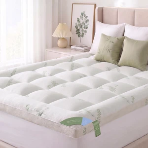 Queen Mattress Topper, 1200 GSM Viscose Derived from Bamboo Pillow-Top | Extra thick 1200 GSM, cooling bamboo viscose fabric, deep pocket 8-21",soft comfort for hot sleepers ,breathable,back support Queen Mattress Topper, 1200 GSM Viscose Derived from Bamboo Pillow-Top | Extra thick 1200 GSM, cooling bamboo viscose fabric, deep pocket 8-21",soft comfort for hot sleepers ,breathable,back support