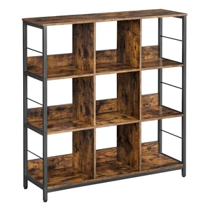 Bookcase, 9 Cube Storage Organizer, 39.4 x 11.8 x 40.6 inch | Cube Shelf, Console Table, TV Stand with 6 Storage Cubes, Display Shelf for Living Room, Rustic Brown and Black ULLS112B01 Bookcase, 9 Cube Storage Organizer, 39.4 x 11.8 x 40.6 inch | Cube Shelf, Console Table, TV Stand with 6 Storage Cubes, Display Shelf for Living Room, Rustic Brown and Black ULLS112B01