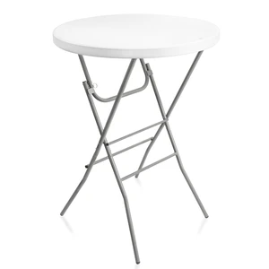 32in Cocktail Folding Table, Round High Top Bar Table, White | Portable Foldable Design with Removable Legs, Two Folding Methods, HDPE Tabletop, Indoor Outdoor for Parties, Patio, Events 32in Cocktail Folding Table, Round High Top Bar Table, White | Portable Foldable Design with Removable Legs, Two Folding Methods, HDPE Tabletop, Indoor Outdoor for Parties, Patio, Events