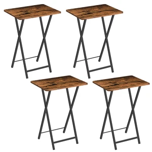 Folding TV Tray Table, TV Trays for Eating Set of 4 with Stand | Folding TV Dinner Tables for Small Space, Easy Assembly, Space Saving, Stable and Durable, Rustic Brown and Black BF20BZP401 Folding TV Tray Table, TV Trays for Eating Set of 4 with Stand | Folding TV Dinner Tables for Small Space, Easy Assembly, Space Saving, Stable and Durable, Rustic Brown and Black BF20BZP401