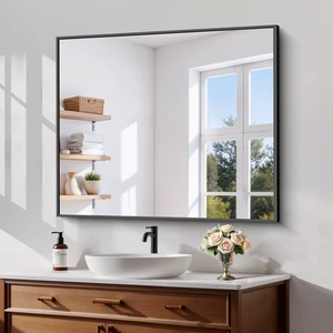 Black Bathroom Mirror for Over Sink,Metal Framed 30"x36" Wall Mirror Black Bathroom Mirror for Over Sink,Metal Framed 30"x36" Wall Mirror