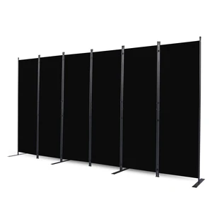 Room Divider, 6 Panel Folding Privacy Screens with Wider Feet, Black | 132" W X 71" H Room Divider Panel, Stable Frame Structure, Flexible Space Separator, Portable wall divider for Room Partition Room Divider, 6 Panel Folding Privacy Screens with Wider Feet, Black | 132" W X 71" H Room Divider Panel, Stable Frame Structure, Flexible Space Separator, Portable wall divider for Room Partition