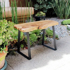 Live Edge Cedar Entryway Bench with Metal Legs, 28" | Live edge cedar bench with sturdy metal legs adds natural warmth and functional seating to entryways and living spaces Live Edge Cedar Entryway Bench with Metal Legs, 28" | Live edge cedar bench with sturdy metal legs adds natural warmth and functional seating to entryways and living spaces