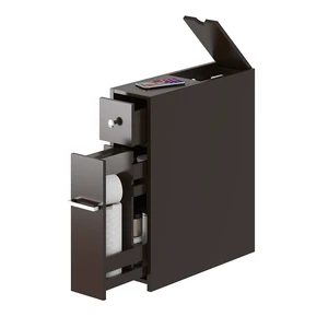 Small Bathroom Storage Cabinet with Toilet Paper Holder, Espresso | Slide-Out Drawers, Hidden Top Compartment, Toilet Paper Storage, Slim Freestanding Design for Bathrooms and Narrow Spaces Small Bathroom Storage Cabinet with Toilet Paper Holder, Espresso | Slide-Out Drawers, Hidden Top Compartment, Toilet Paper Storage, Slim Freestanding Design for Bathrooms and Narrow Spaces