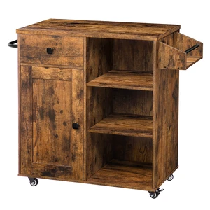 Kitchen Island, Storage Cabinet with Drawer, Kitchen Cart with Spice and Towel Rack, Saving Space, Easy Assembly, for Living Room, Rustic Brown BF12ZD01 Kitchen Island, Storage Cabinet with Drawer, Kitchen Cart with Spice and Towel Rack, Saving Space, Easy Assembly, for Living Room, Rustic Brown BF12ZD01