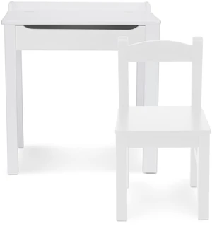 Wooden Child's Lift-Top Desk & Chair - White Play Desk and Chair Set for Toddlers and Kids Ages 3+ Wooden Child's Lift-Top Desk & Chair - White Play Desk and Chair Set for Toddlers and Kids Ages 3+