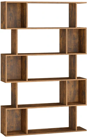 5-Tier Bookcase, Open Storage, 35.4 x 9.4 x 62.6 Inches | Book Shelf, for Living Room, Home Office, Dining Room, Rustic Brown, CUSTOS Collection ULBC416K01 5-Tier Bookcase, Open Storage, 35.4 x 9.4 x 62.6 Inches | Book Shelf, for Living Room, Home Office, Dining Room, Rustic Brown, CUSTOS Collection ULBC416K01