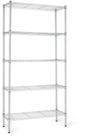 5-Shelf Adjustable Heavy Duty Steel Wire Rack, Space Saving Storage Shelving Organizer for Kitchen, Garage, No-Tool Assembly, 350 lbs Weight Capacity, 36" x 14" x 72", Chrome 5-Shelf Adjustable Heavy Duty Steel Wire Rack, Space Saving Storage Shelving Organizer for Kitchen, Garage, No-Tool Assembly, 350 lbs Weight Capacity, 36" x 14" x 72", Chrome