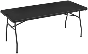 Heavy Duty Portable Folding Table, 6 ft, Indoor & Outdoor, Fold-in-Half Design with Carrying Handle, for Events, Easy Folding and Storage, Black Heavy Duty Portable Folding Table, 6 ft, Indoor & Outdoor, Fold-in-Half Design with Carrying Handle, for Events, Easy Folding and Storage, Black